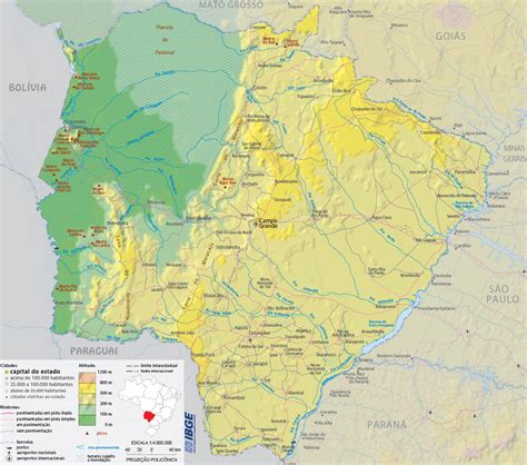 Map of the State of Mato Grosso do Sul