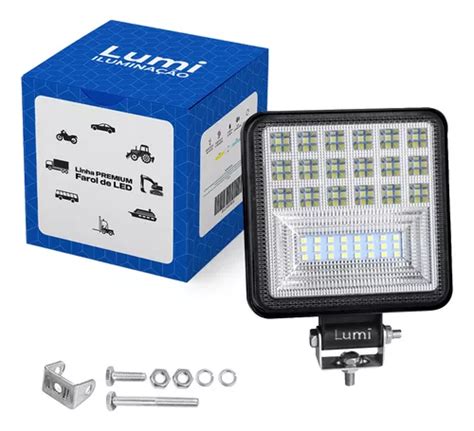 Kit Refletor Lumin Rio Farol Quadrado W Led V V Cor Da