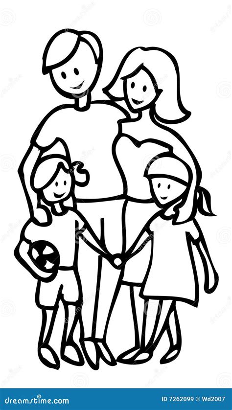 Happy Family Outline Illustration Royalty Free Stock Images - Image ...