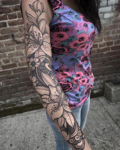 Ornamental Lily Sleeve By Laura Jade Tattoonow