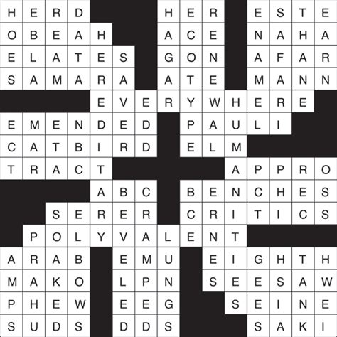 Crossword Puzzle Answers May 6 12 2021 The Northern Light