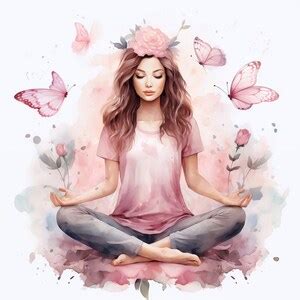 Woman Meditating Clipart Watercolor Meditation Printable Clip