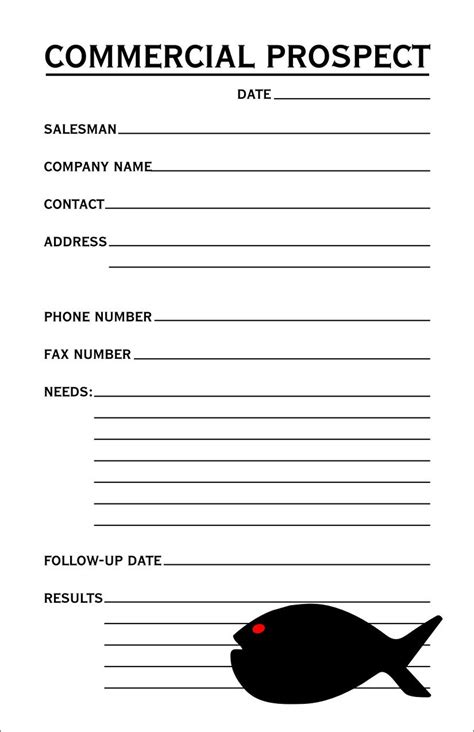 Commercial Prospect Form Template 55x85 Etsy
