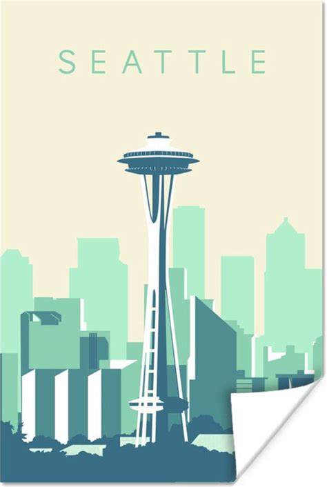 Posters Kamer Decoratie Aesthetic Seattle Amerika Usa Pastel