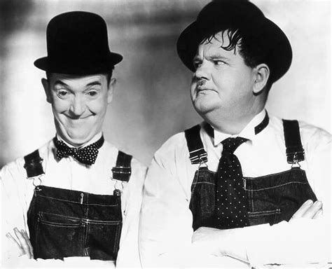 LAUREL AND HARDY Stan Laurel Left And Oliver Hardy