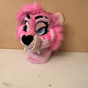 Premade Pink Sabertooth Fursuit Head Etsy