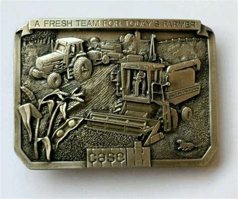 VINTAGE CASE TRACTOR BRASS PEWTER BELT BUCKLE 1986 LIMITED EDITION NEW ...