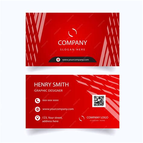 Premium Vector | Red business card template