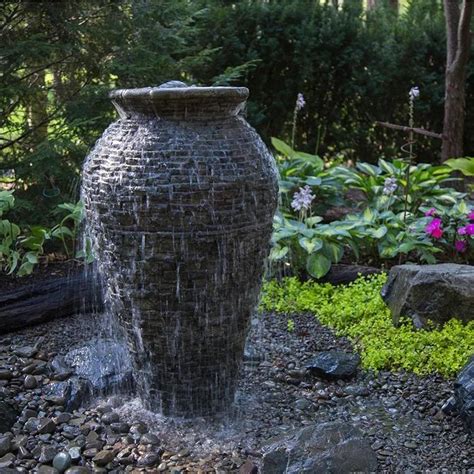 Aquascape Large Stacked Slate Urn Fountain Pond Supplies Canada