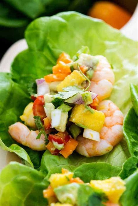 Mango Shrimp Lettuce Wraps - GetSlimThin