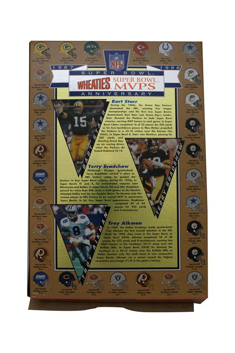 Super Bowl 30th Anniversary Wheaties Box Flattened Starr Bradshaw