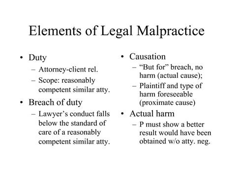 Ppt Elements Of Legal Malpractice Powerpoint Presentation Free