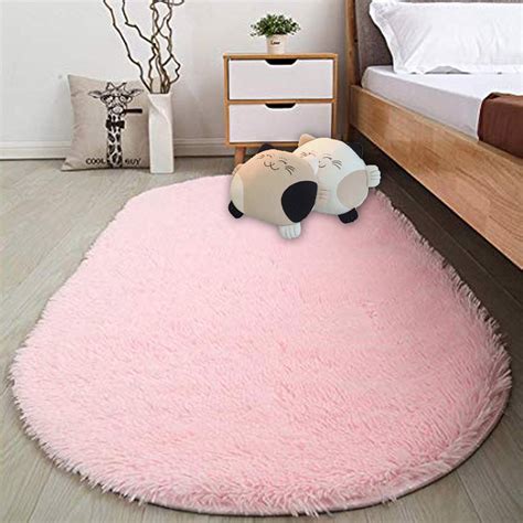 Pink Rug For Kids Room - Modern Pink Carpet Mat Soft Long Plush Carpets Kids Room Bedroom Rugs ...