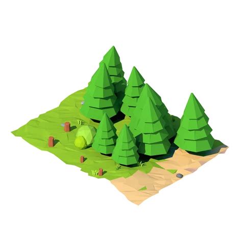 Isometric Low Poly Fir Tree D Rendering Stock Photo By Salamahin