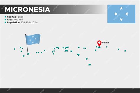 Premium Vector Micronesia Isometric 3d Illustration Map Flag Capital