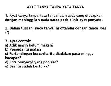 Contoh Ayat Tanya Tanpa Kata Tanya Tahun 3 Wallpaper