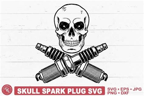 Skull Spark Plug Svg Hot Rod Motorcycle Mechanic Racing