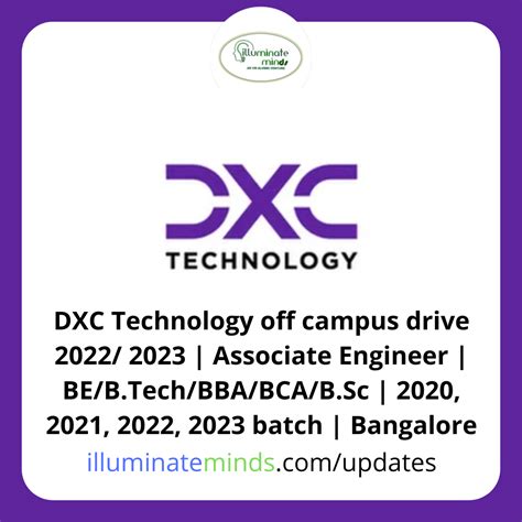 DXC Technology Off Campus Drive 2022 2023 Associate Engineer BE B