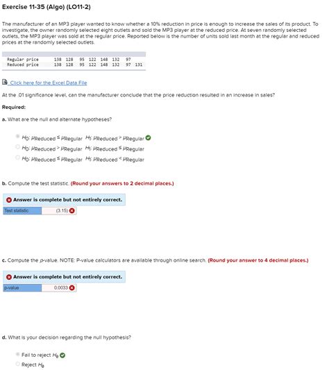 Solved The Manufacturer Of An Mp Player Wanted To Know Chegg