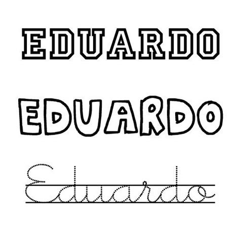 Dibujo Del Nombre Eduardo Para Imprimir Y Pintar