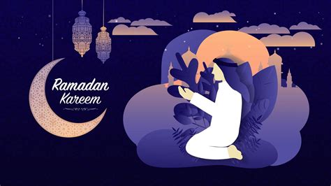 Ramadan Kareem Or Eid Mubarak Islamic Purple Modern Background 1040167