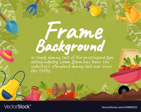 Garden Frame Background Concept Design 2 Vector Image