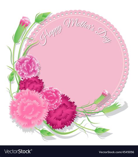 Carnation With Pink Background For Mothers Day Vector Image