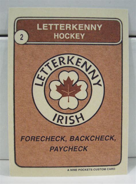 Letterkenny Hockey: Custom-Designed Trading Card | Reilly Jonesy Shoresy Coach | eBay