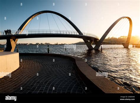 Famous Elizabeth Quay Bridge In Perth Stock Photo Alamy