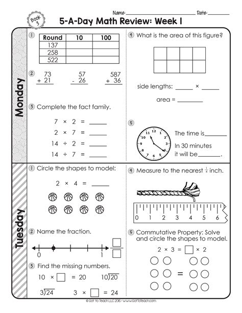 Free 3rd Grade Daily Math Spiral Review • Teacher Thrive