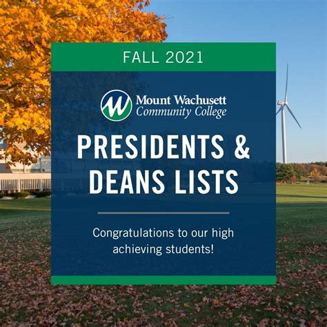 Presidents And Deans Lists For Fall 2021 Semester Mount Wachusett