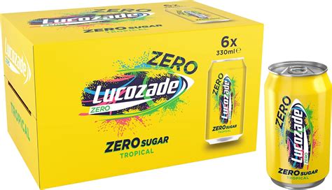 Lucozade Zero Tropical Can 6x330ml Uk Grocery