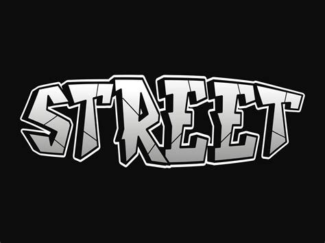 Street Word Graffiti Style Letters Vector Hand Drawn Doodle Cartoon Logo Illustration Funny Cool