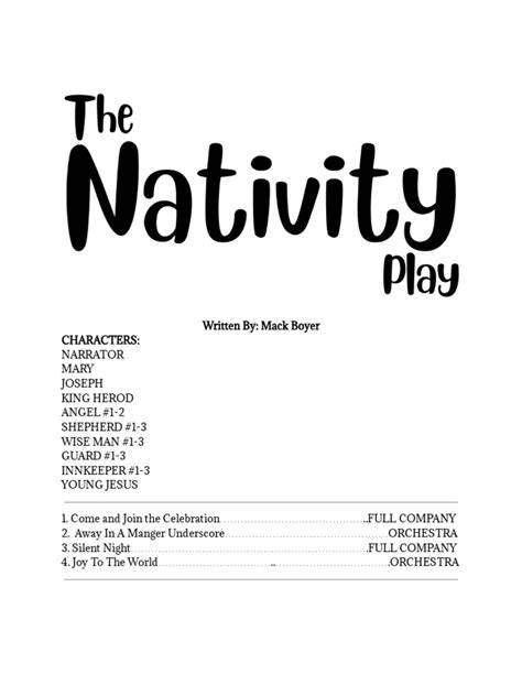 The Nativity Play Script Download Free Pdf Nativity Of Jesus Mary