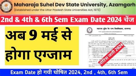 Msdsu Azamgarh Exam News Today Maharaja Suheldev University Azamgarh