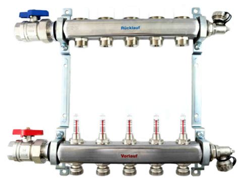 Edelstahl Heizkreisverteiler Mit Topmeter Durchflussmesser