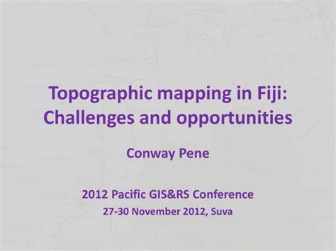 Topographic mapping in Fiji: Challenges and opportunities