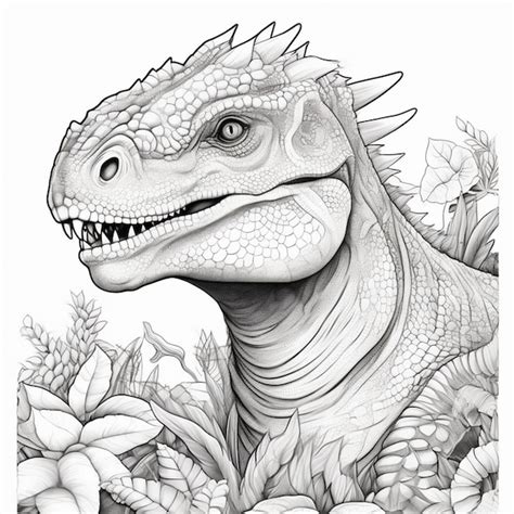 Um Desenho De Um Dinossauro Uma Boca Grande E Dentes Afiados