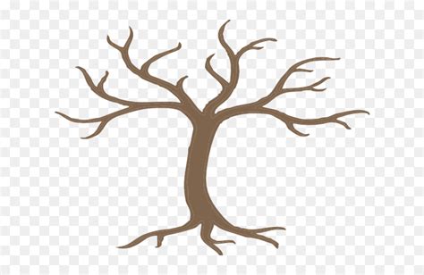 Roots Clipart Tree Trunk Printable Brown Tree Template Hd Png