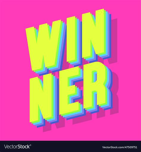 Winner banner colorful style Royalty Free Vector Image