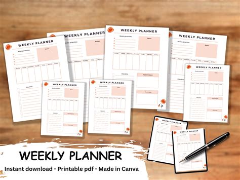 2023 Weekly Planner Printable Template, Simple Weekly Planner Printable ...