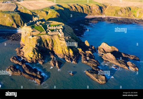 Aerial view from drone of Dunnottar castle in Scotland, UK Stock Photo - Alamy