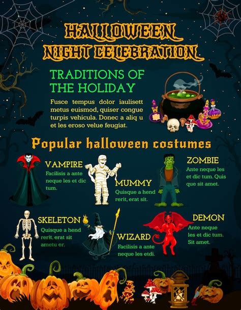 Premium Vector Halloween Celebration Poster With Horror Pumpkin