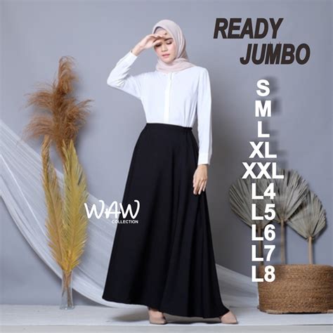 Jual ROK KERJA A LINE JUMBO HITAM FORMAL ROK OSPEK Size S L15 High