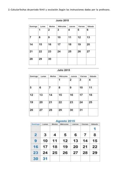 Calendarios Para Calcular D As Fertiles En La Mujer Pdf