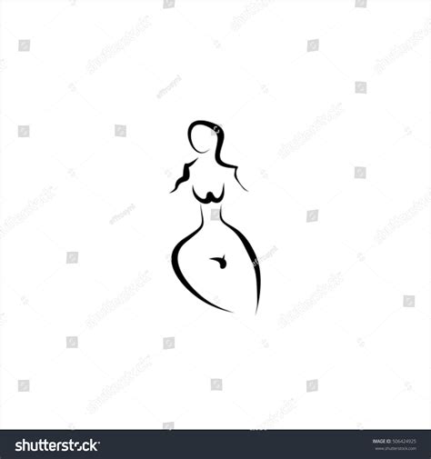 Naked Woman Shape Vector Icon Stock Vector Royalty Free