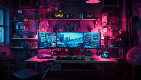Premium AI Image | Gaming Room PC Setup