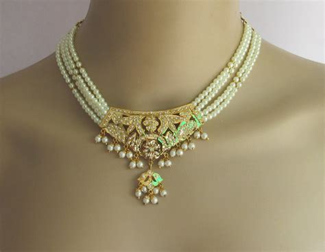 Jadau Choker Necklace Setpunjabi Bridal Muslim Pakistani Jewelry