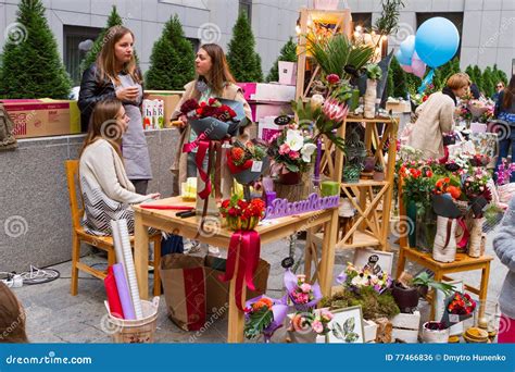 Kiev Flower Market - the First City Flower Fair in Kiev, Ukraine. September 18, 2016. Editorial ...