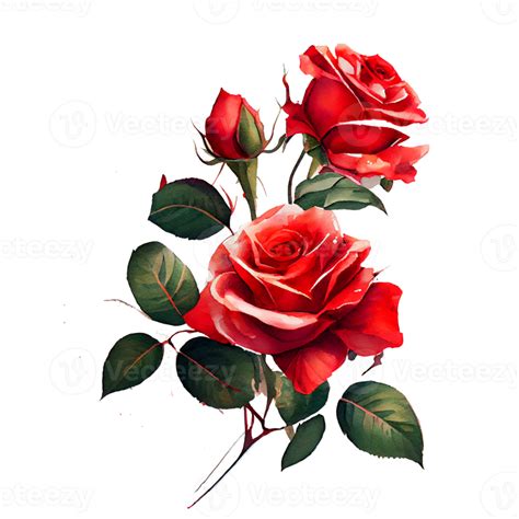 Aquarell Blumen Strau Komposition Mit Rot Rosen Png Transparent